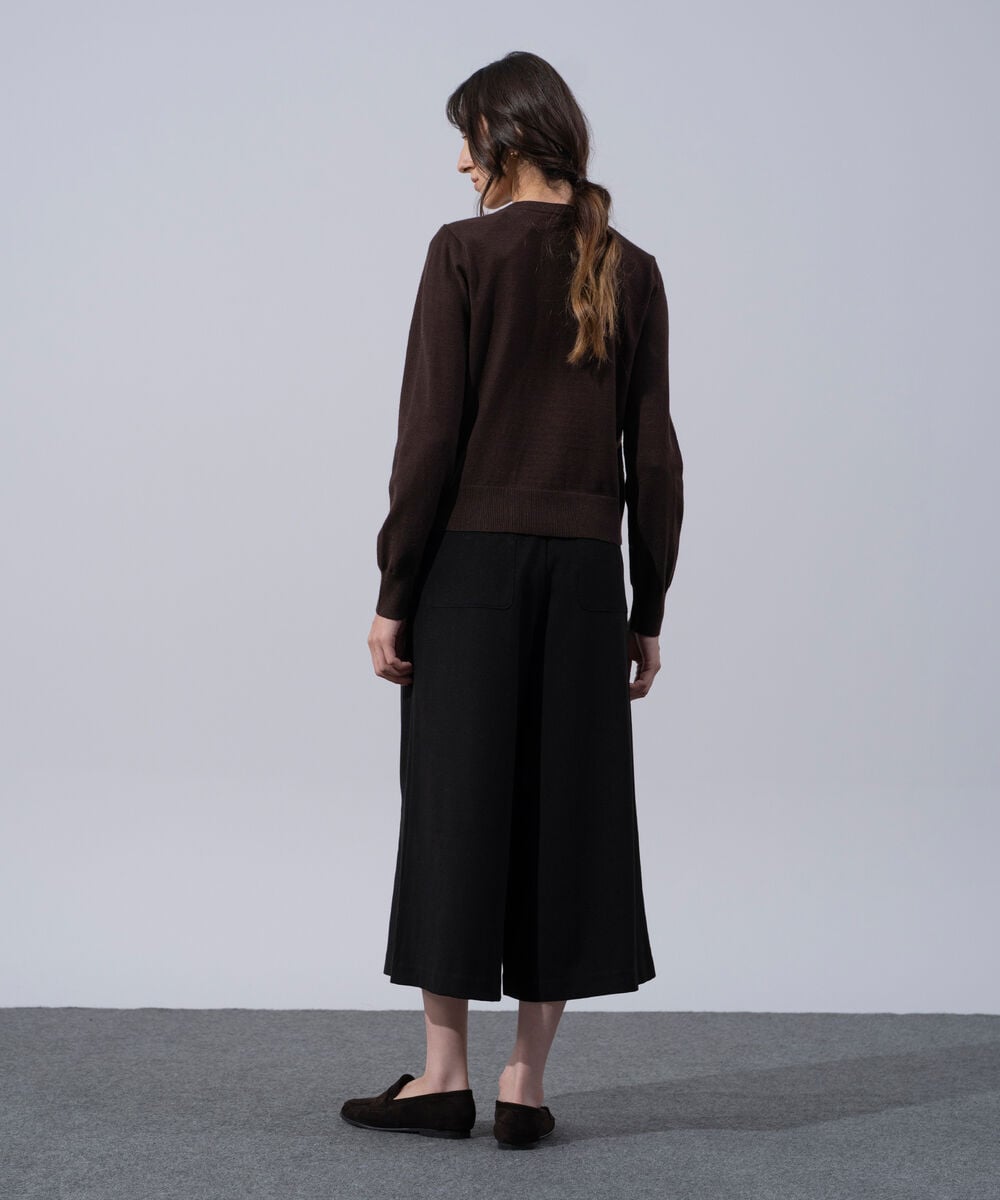Women's Western Wear Brown Round Neck Knit Cardigan