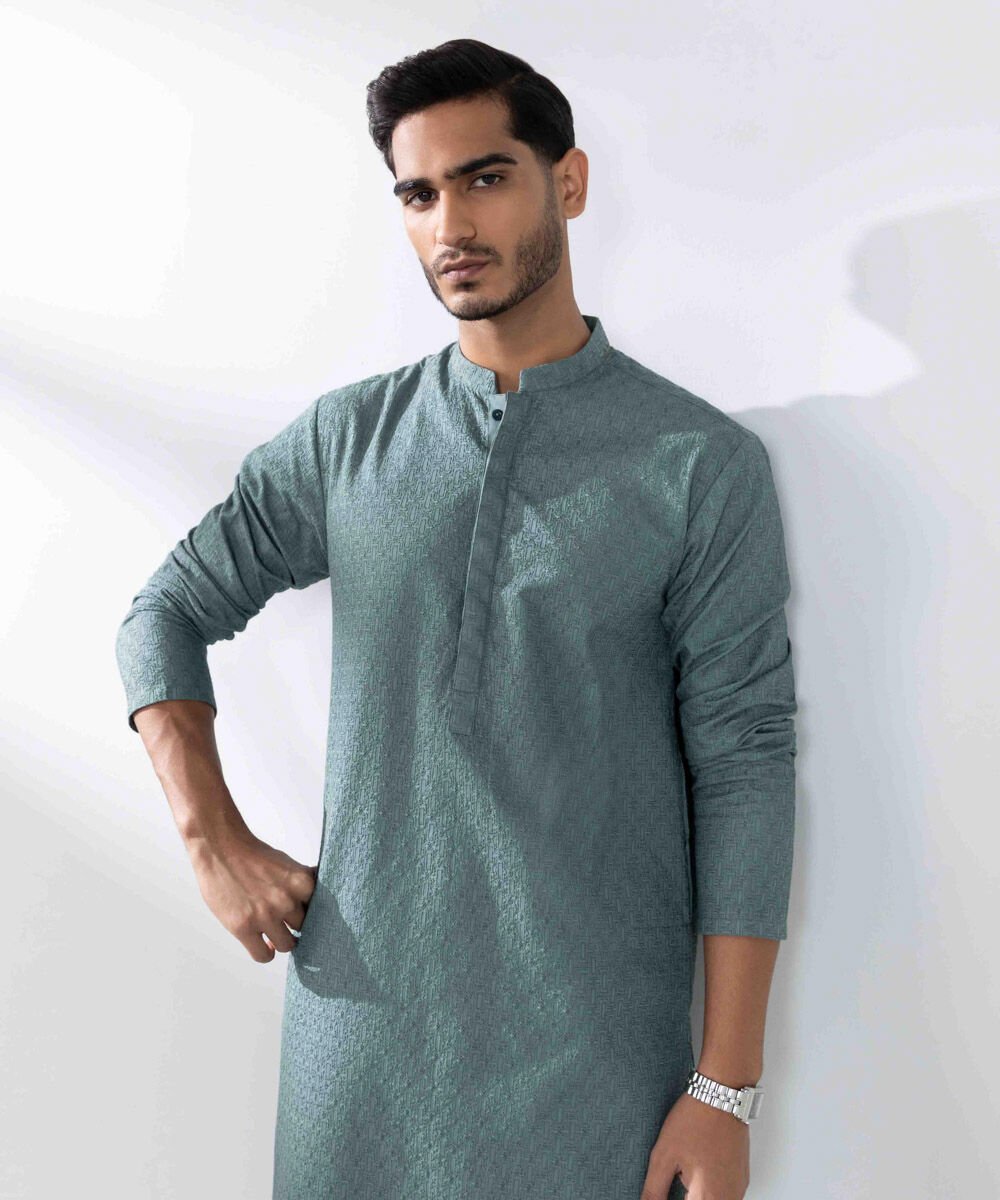 Schiffli Embroidered Cotton Kurta MSTEKR25V315 Men's Kurta MSTEKR25V315 i