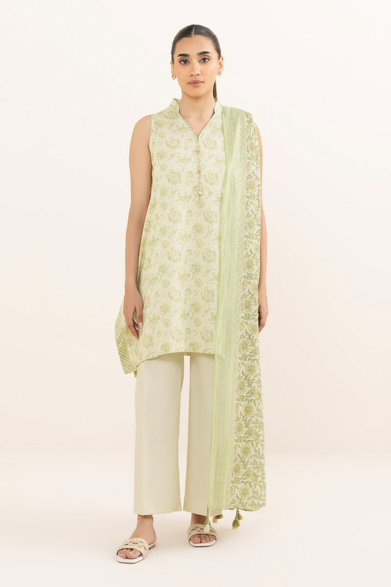 3 Piece - Printed Arabic Lawn Suit