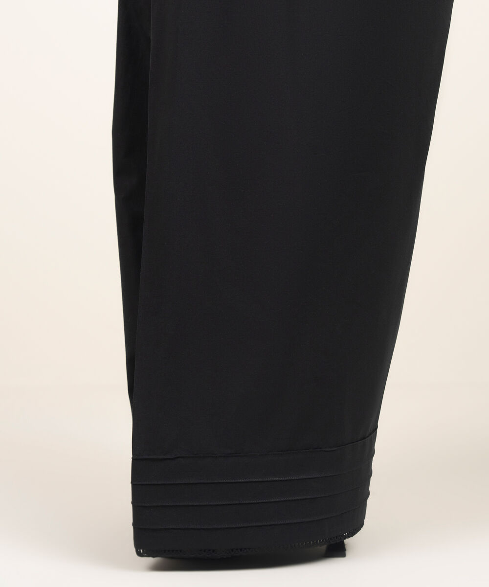 Women's RTW Lawn Solid Black Farshi Shalwar