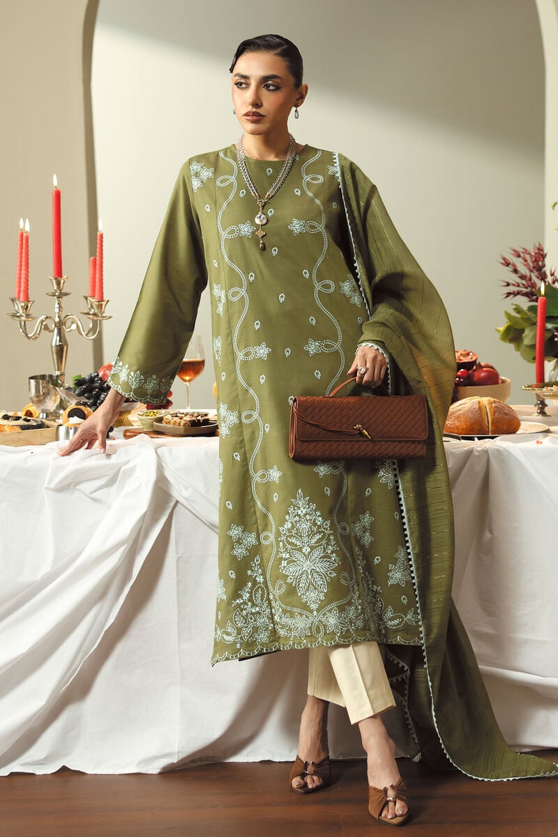 Embroidered Light Khaddar Shirt