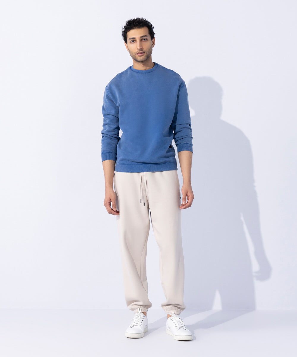 Woman - Blue Unisex Acid Washed Sweatshirt