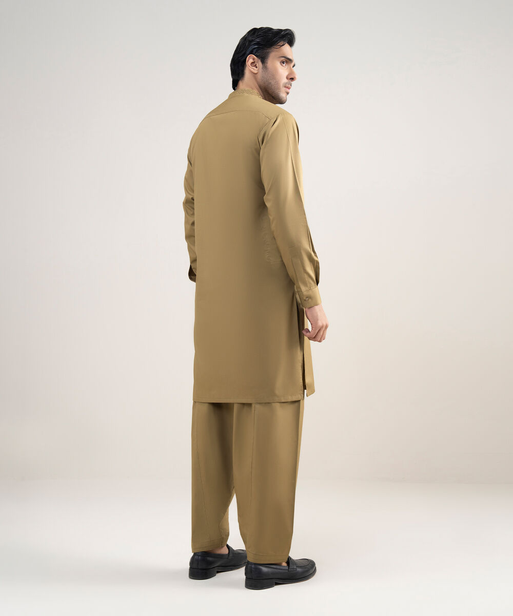 Men's Stitched Premium Cotton Khaki Suit