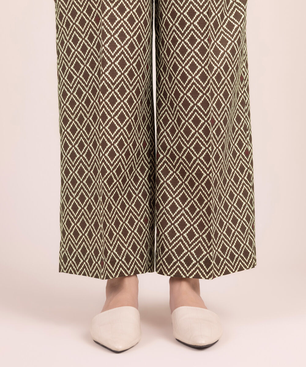 Women's RTW Cotton Printed Brown Culottes