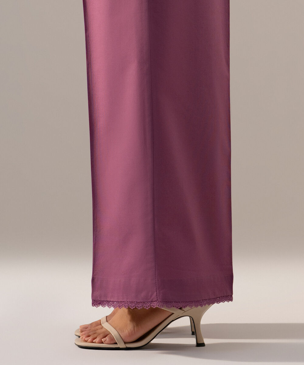 Women's RTW Cambric Solid Purple Culotte