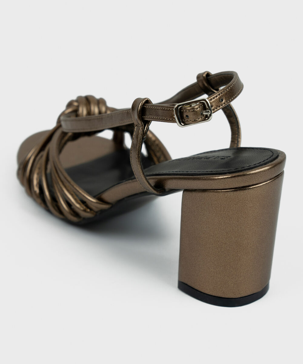 Women's Bronze Block Heels