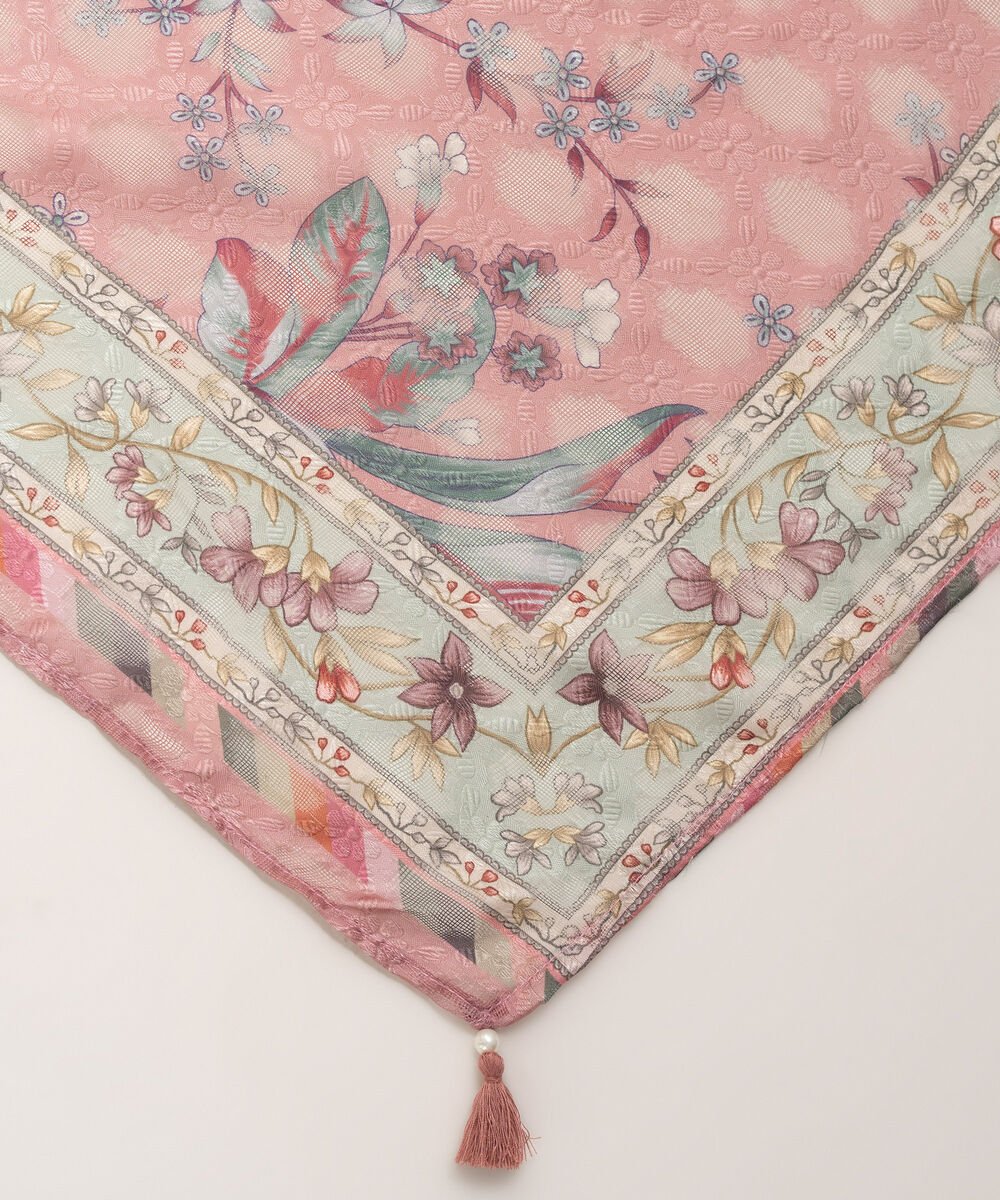 Women's RTW Brochea Jacquard Printed Pink Dupatta