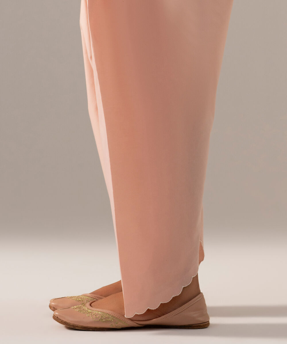 Women's RTW Cambric Solid Pink Shalwar