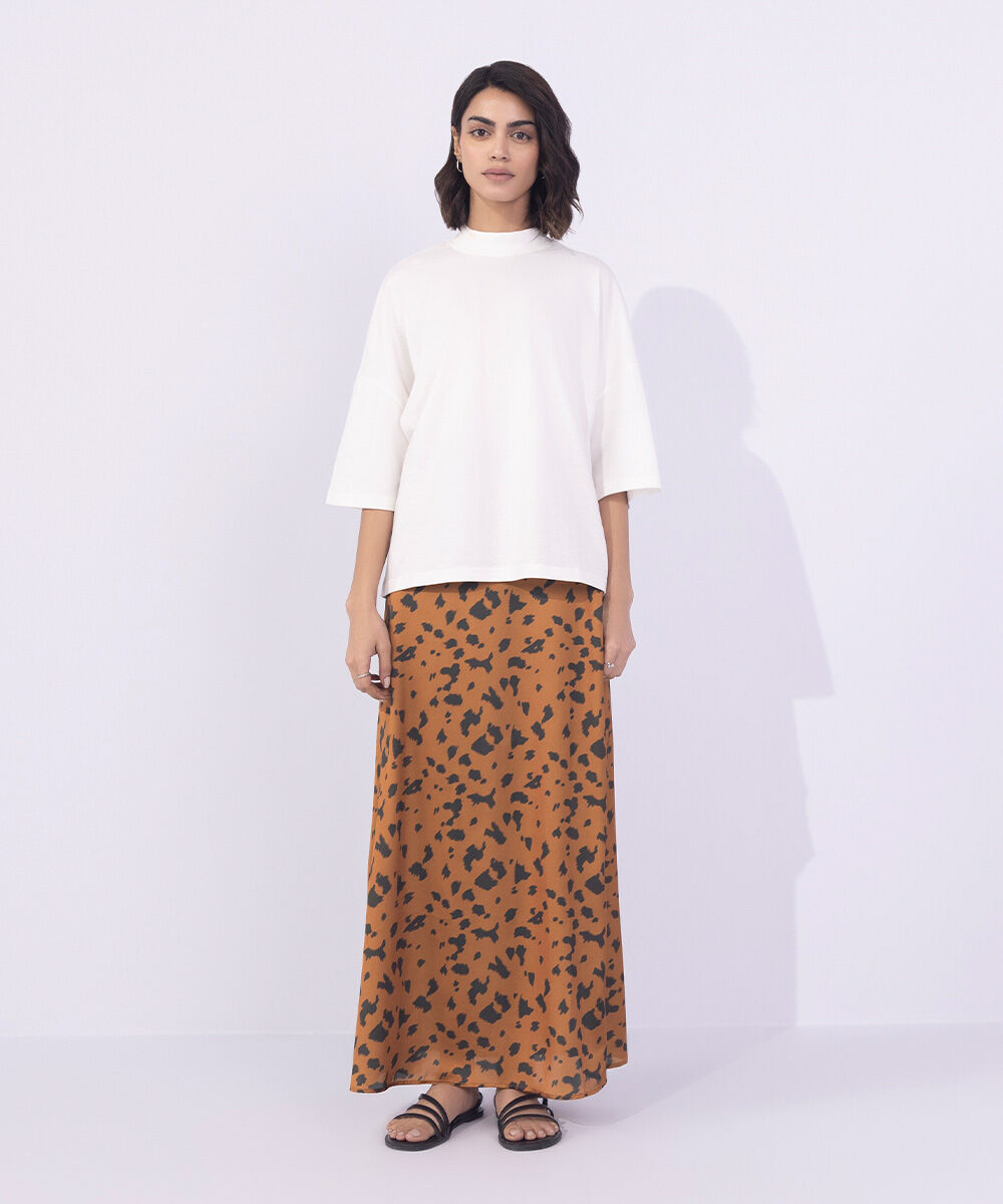 Women's Western Wear Off White Oversized T-Shirt