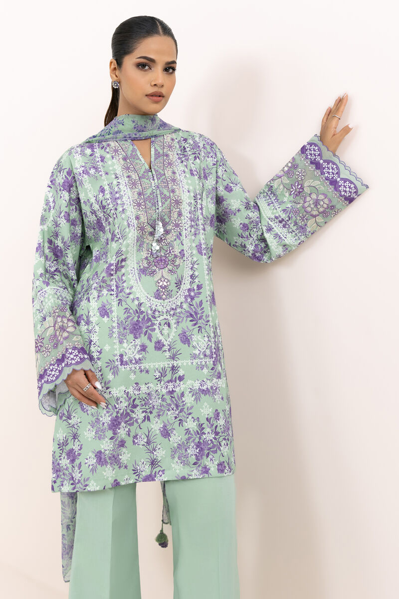 3 Piece - Embroidered Cotton Viscose Suit