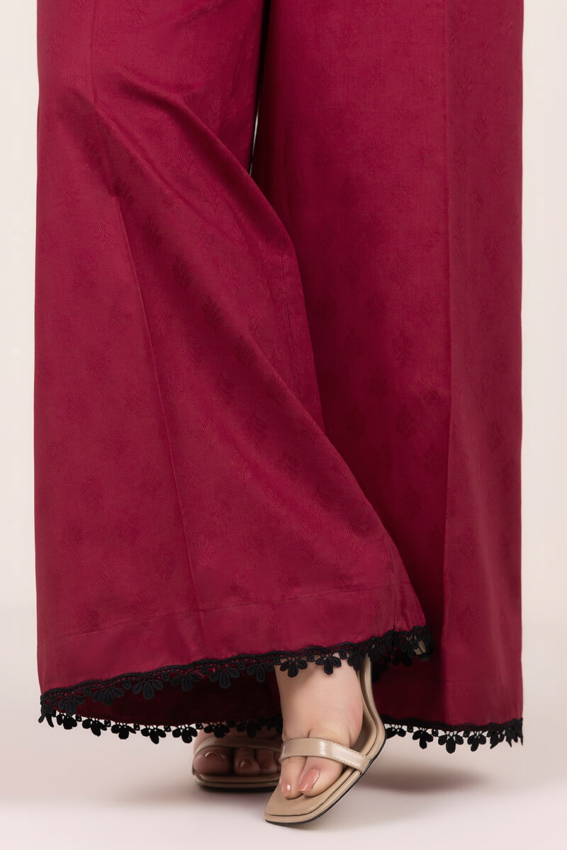 Solid Jacquard Flared Pants