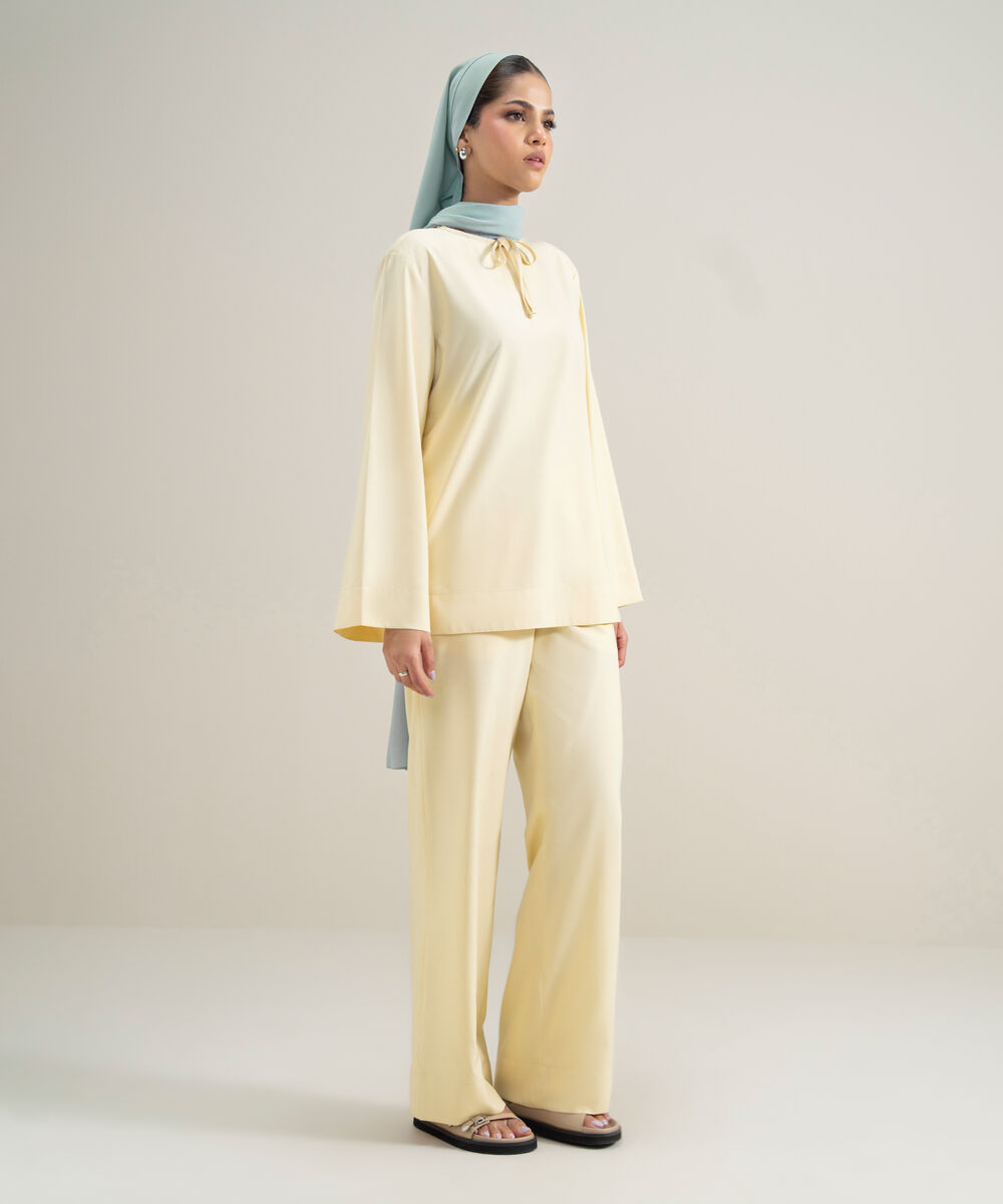 Women's Polyester Yellow Modest Wear Top