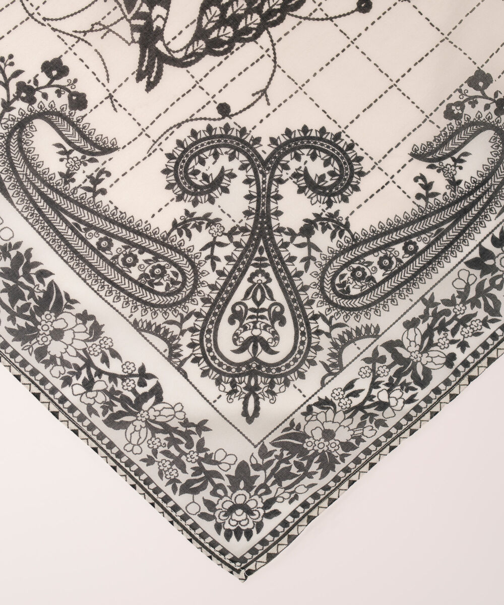 Lawn Printed White Dupatta