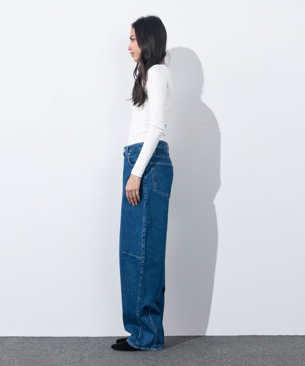 Women's Western Wear Dark Stone Wash Barrel Fit Jeans