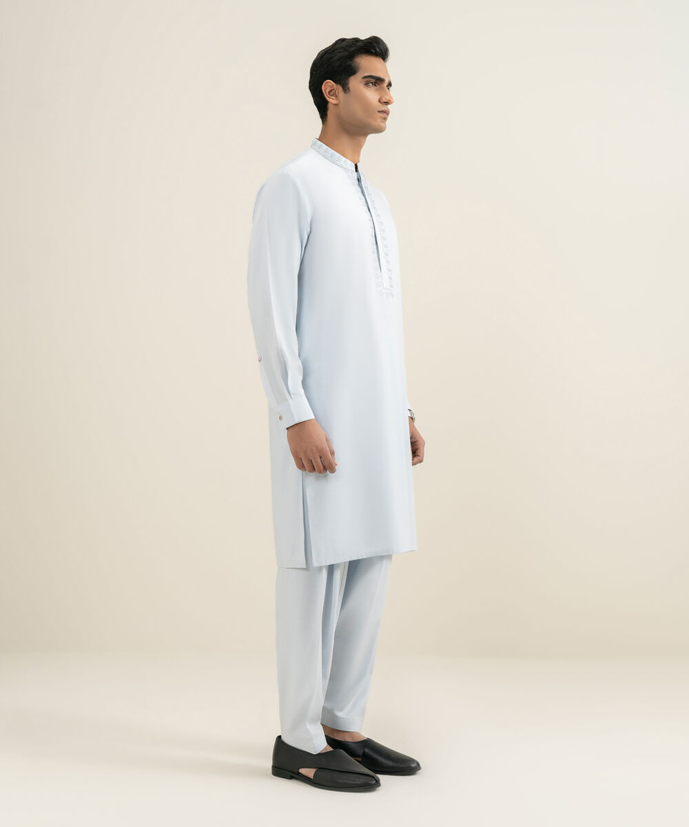 Men's sky blue Premium Wash & Wear Kameez Shalwar