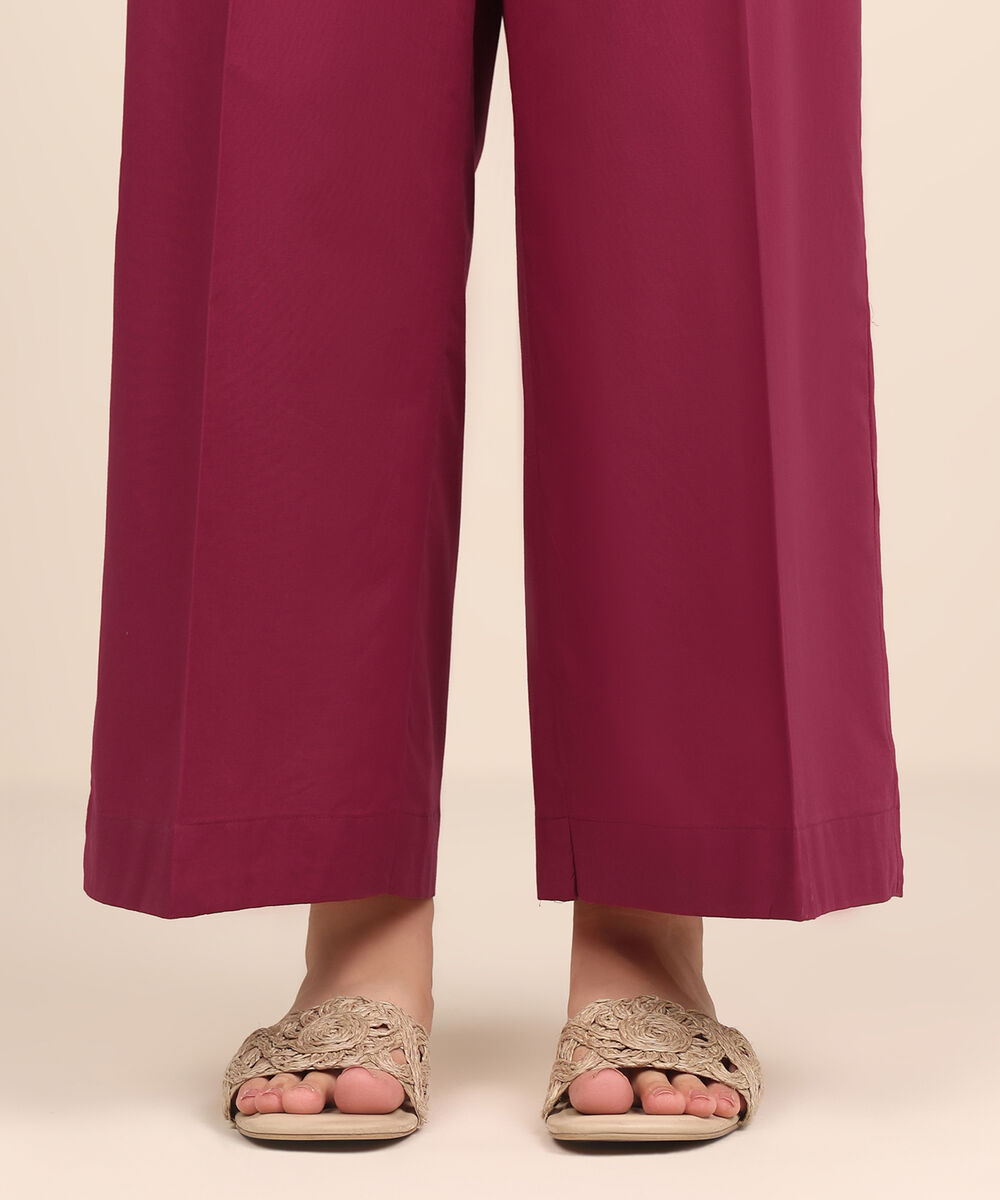 Women's RTW Cambric Pink Dyed Flared Pants