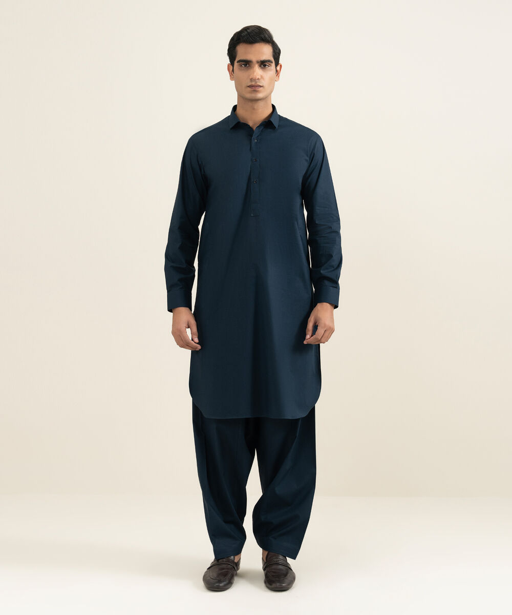 Men's navy 100% Cotton Kameez Shalwar