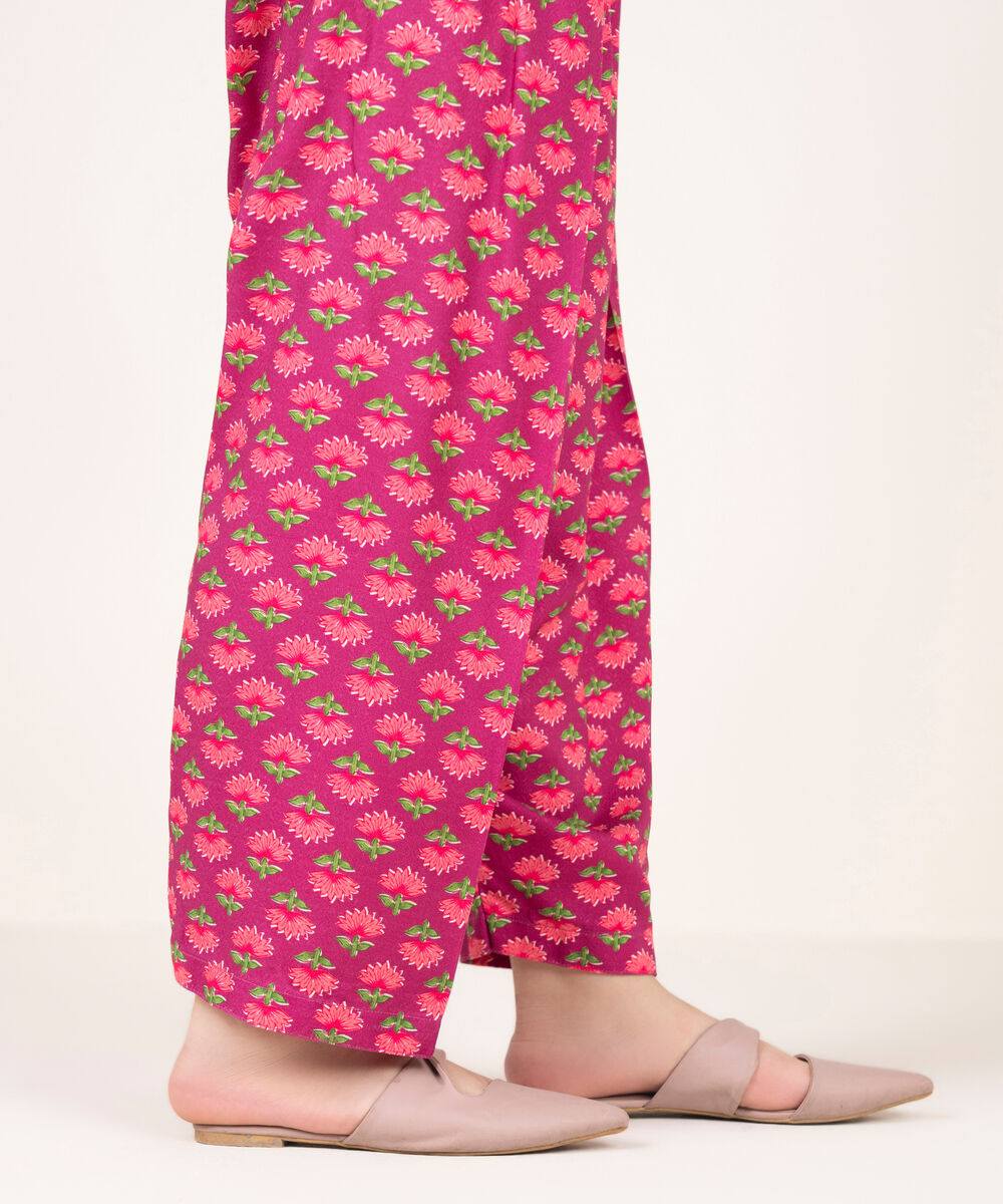 Women's RTW Dobby Printed Pink Shalwar