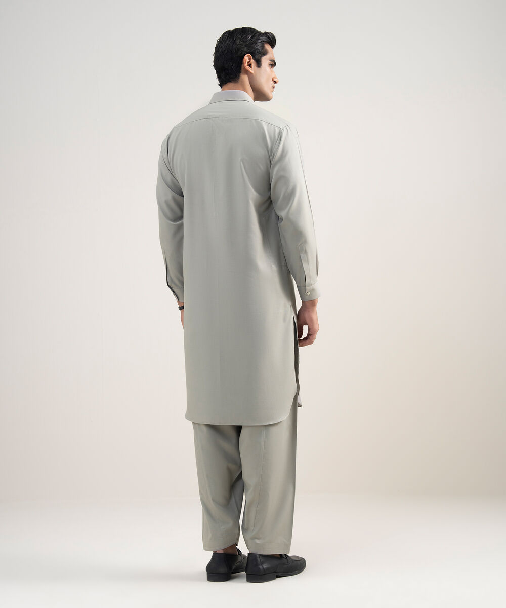 Men's Stitched Premium Blended Grey Suit