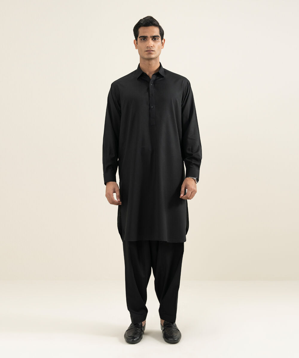 Men's black 100% Cotton Kameez Shalwar