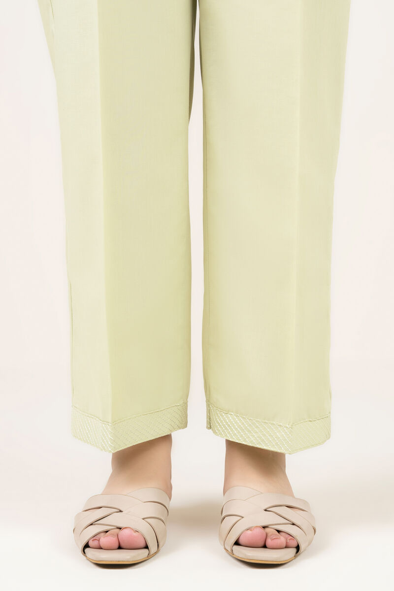 Embroidered Cambric Straight Pants