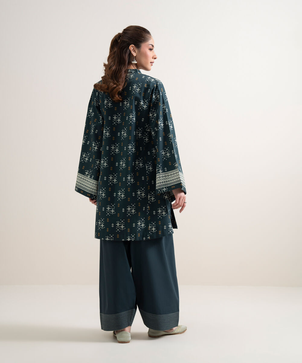 Women's Unstitched Lawn Printed Blue 2 Piece Suit