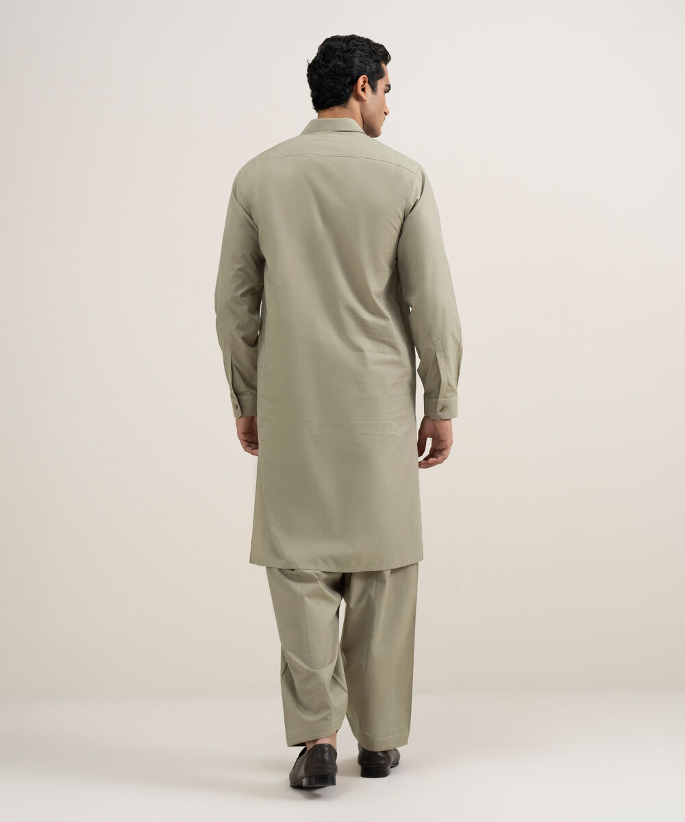 Men's Stitched Premium Yarn Dyed Cotton Beige Suit