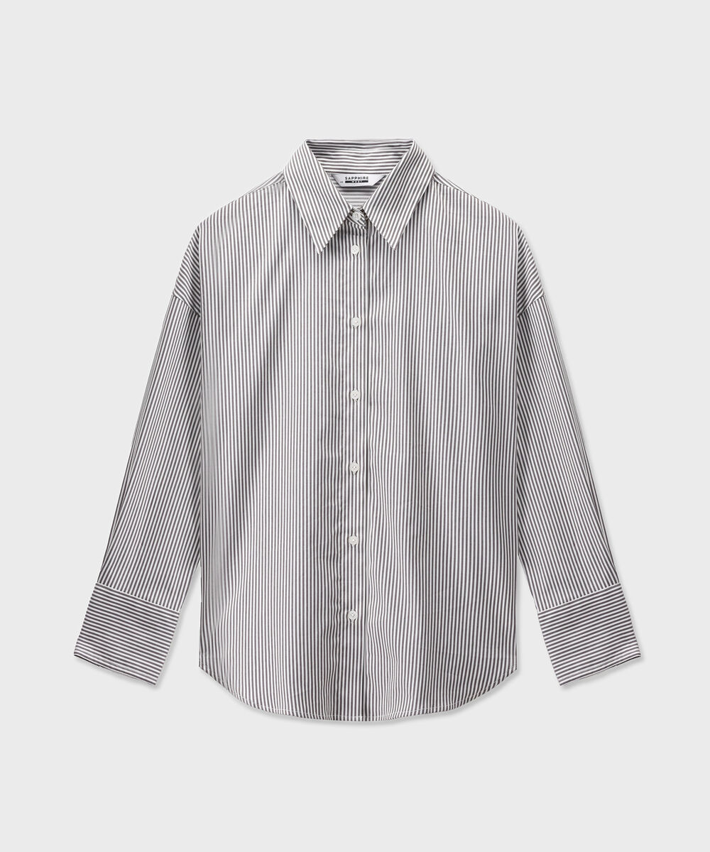 Women's Western Wear Light Grey Button Through Shirt