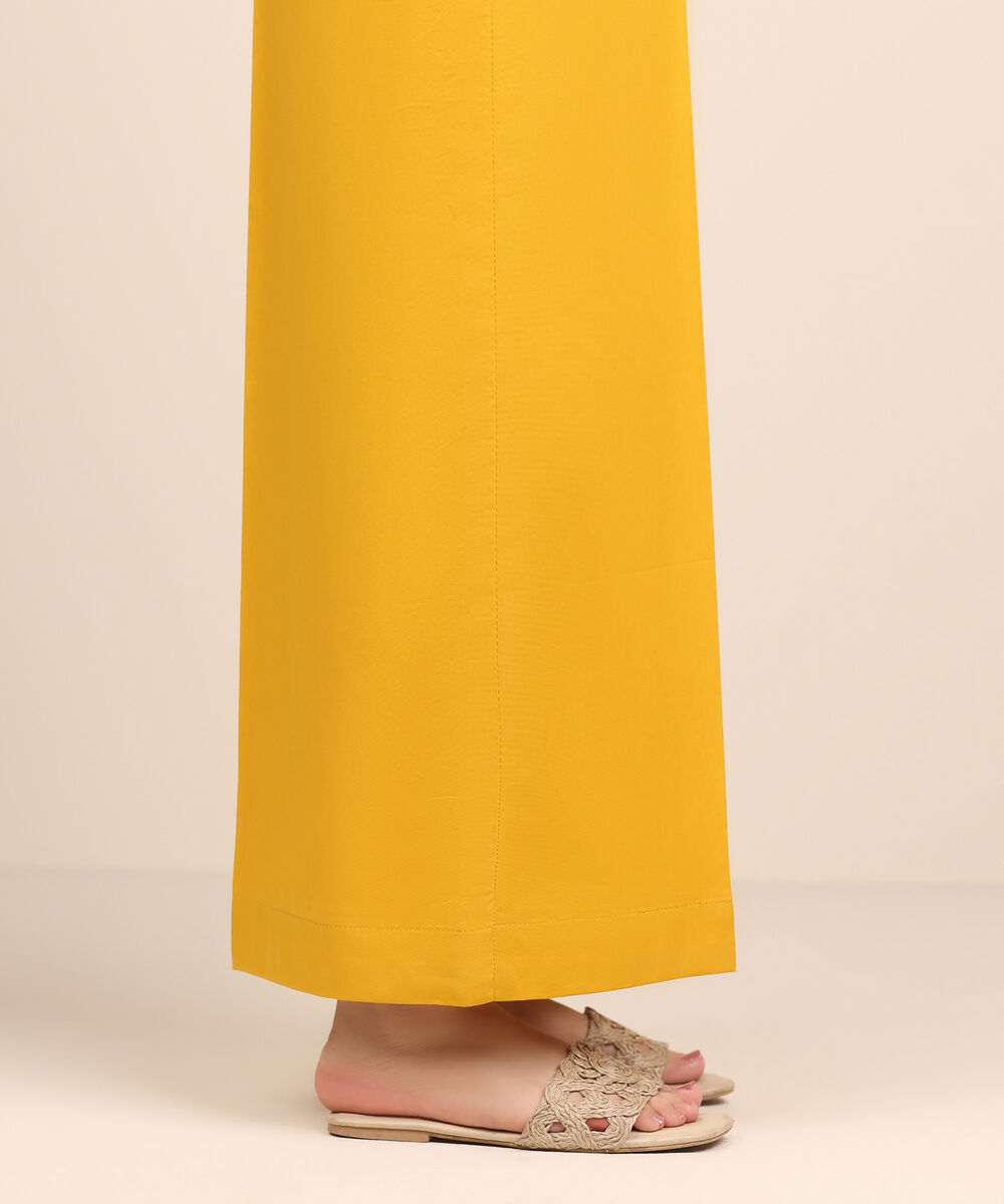 Women's RTW Cambric Yellow Dyed Flared Pants