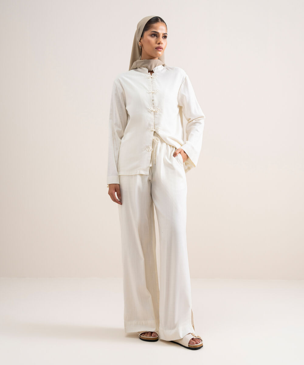 Women's Ivory Relaxed-Fit Bottom