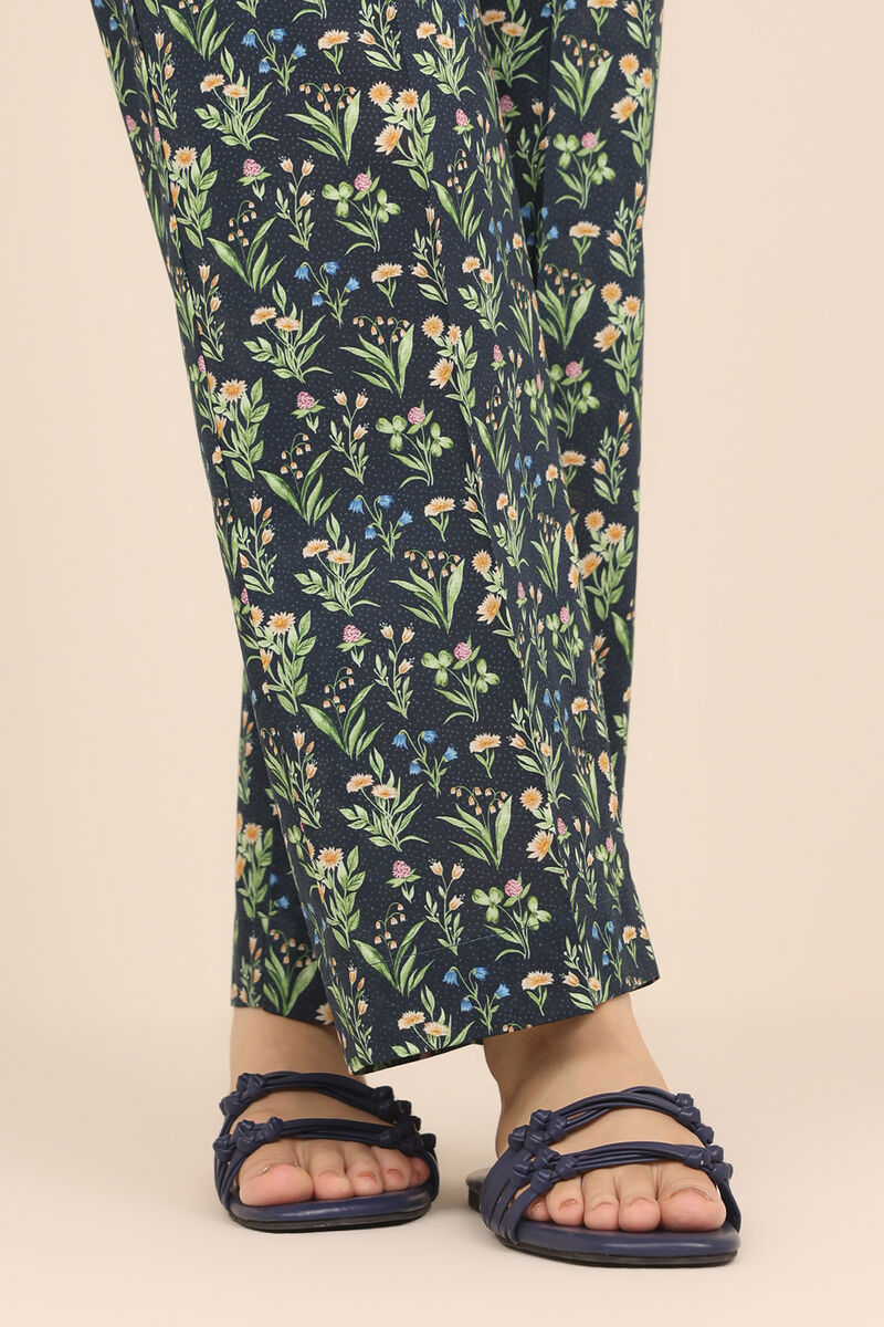 Printed Crosshatch Straight Pants