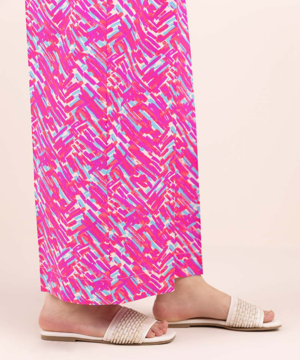 Women's Pret Cambric Pink Printed Culottes