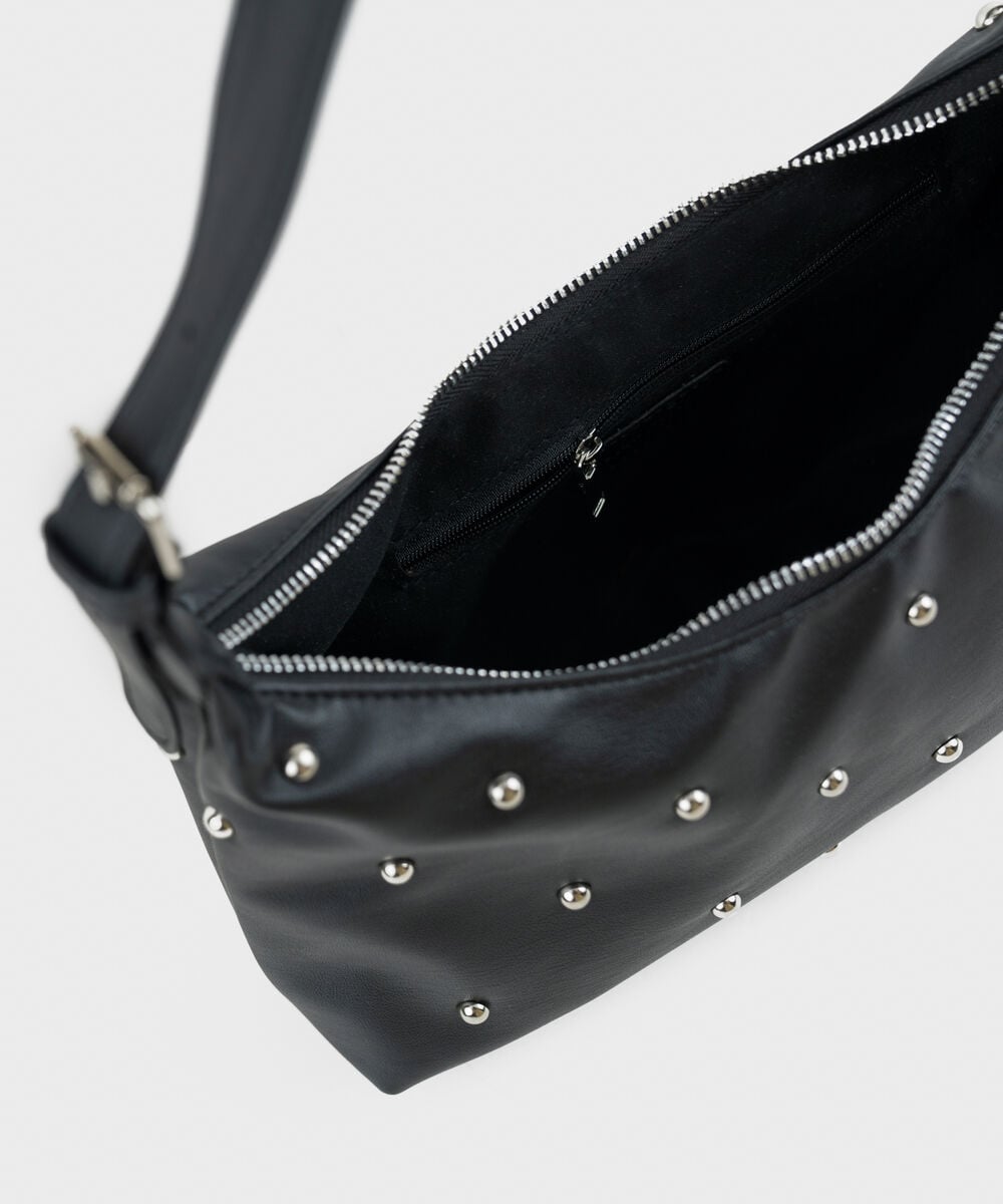 Women's Black Studded Shoulder Bag