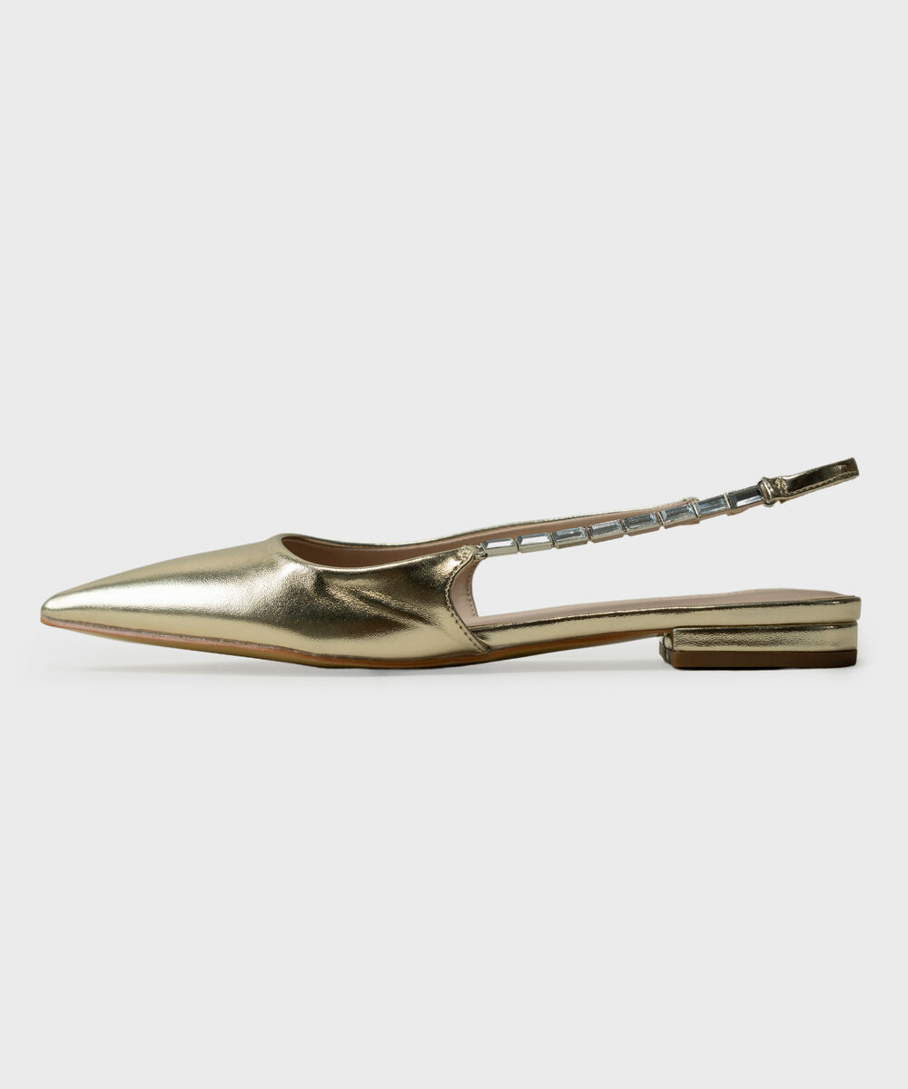 Women's Gold Slingback Heels