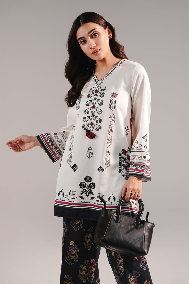 Printed Cotton Satin Shirt