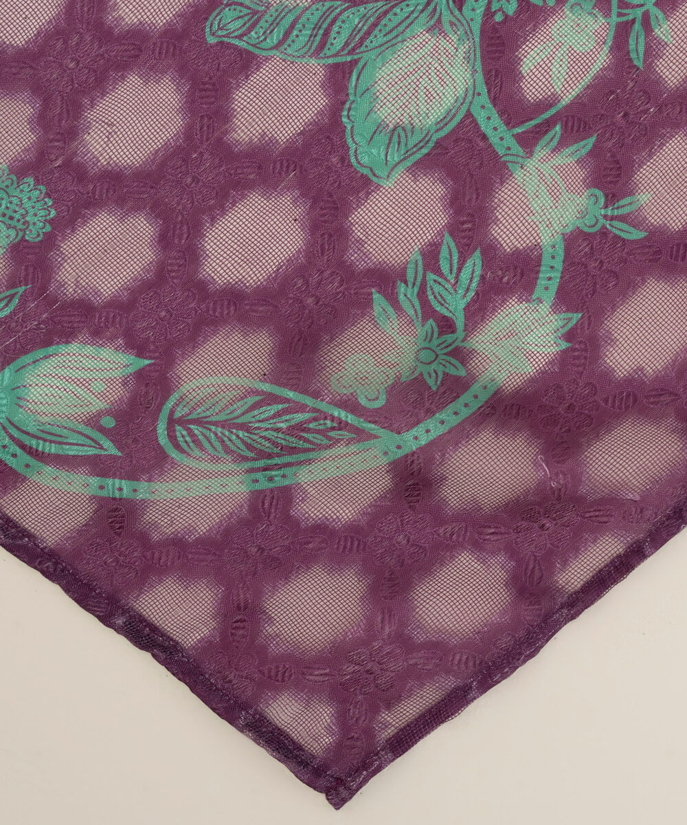 Brochea Jacquard Printed Purple Dupatta