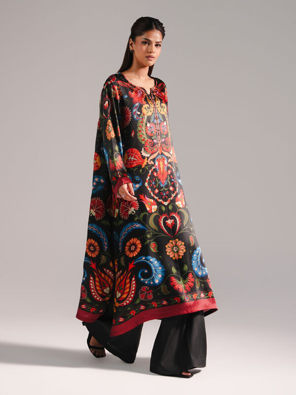 2 Piece - Printed Silk Suit
