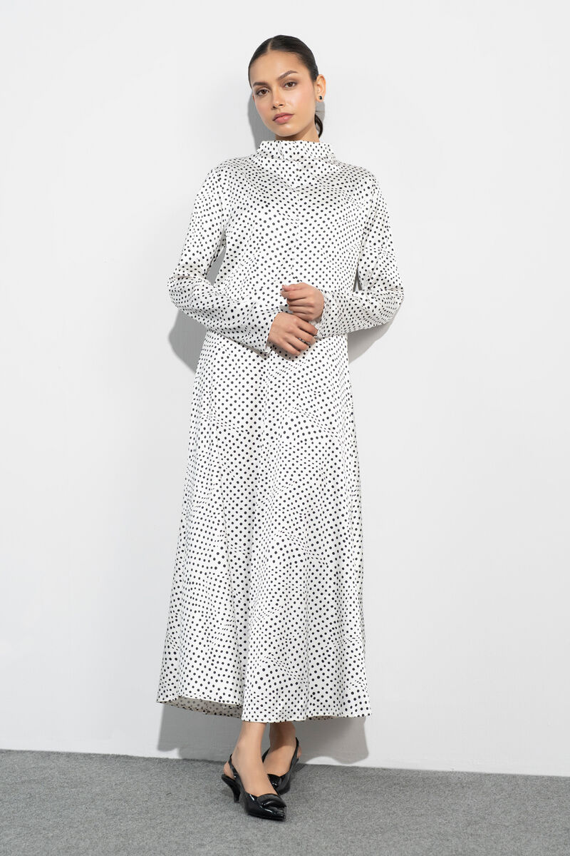 Polka Dot Satin Dress