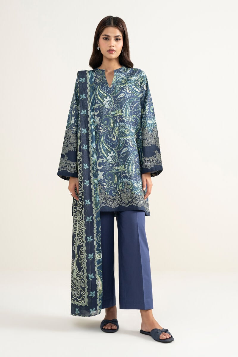 3 Piece - Printed Cambric Suit