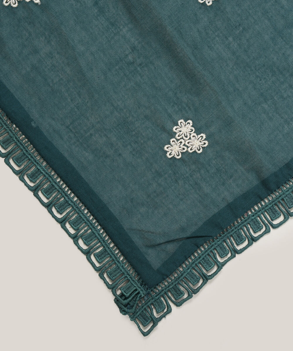Lawn Embroidered Teal Dupatta