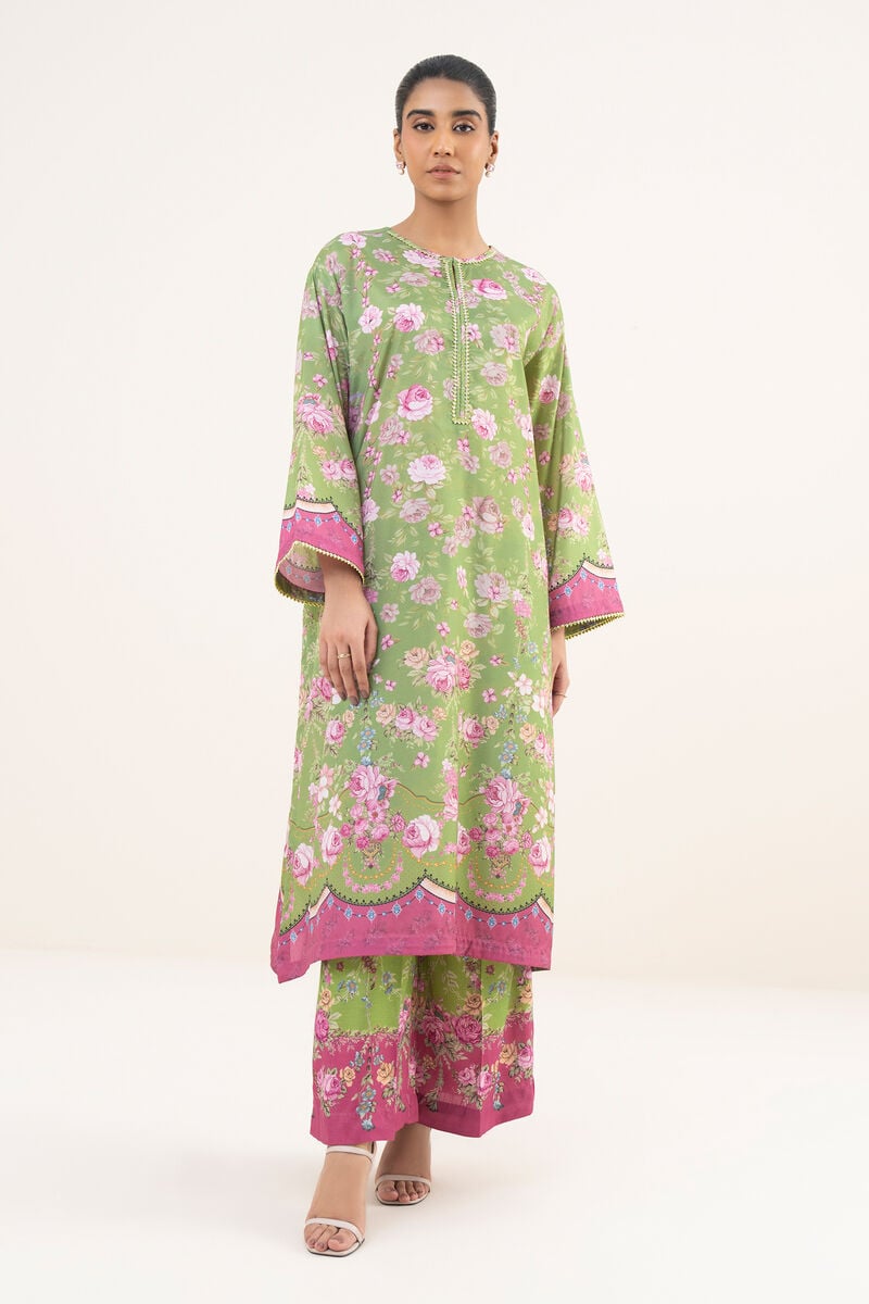 2 Piece - Printed Silk Suit