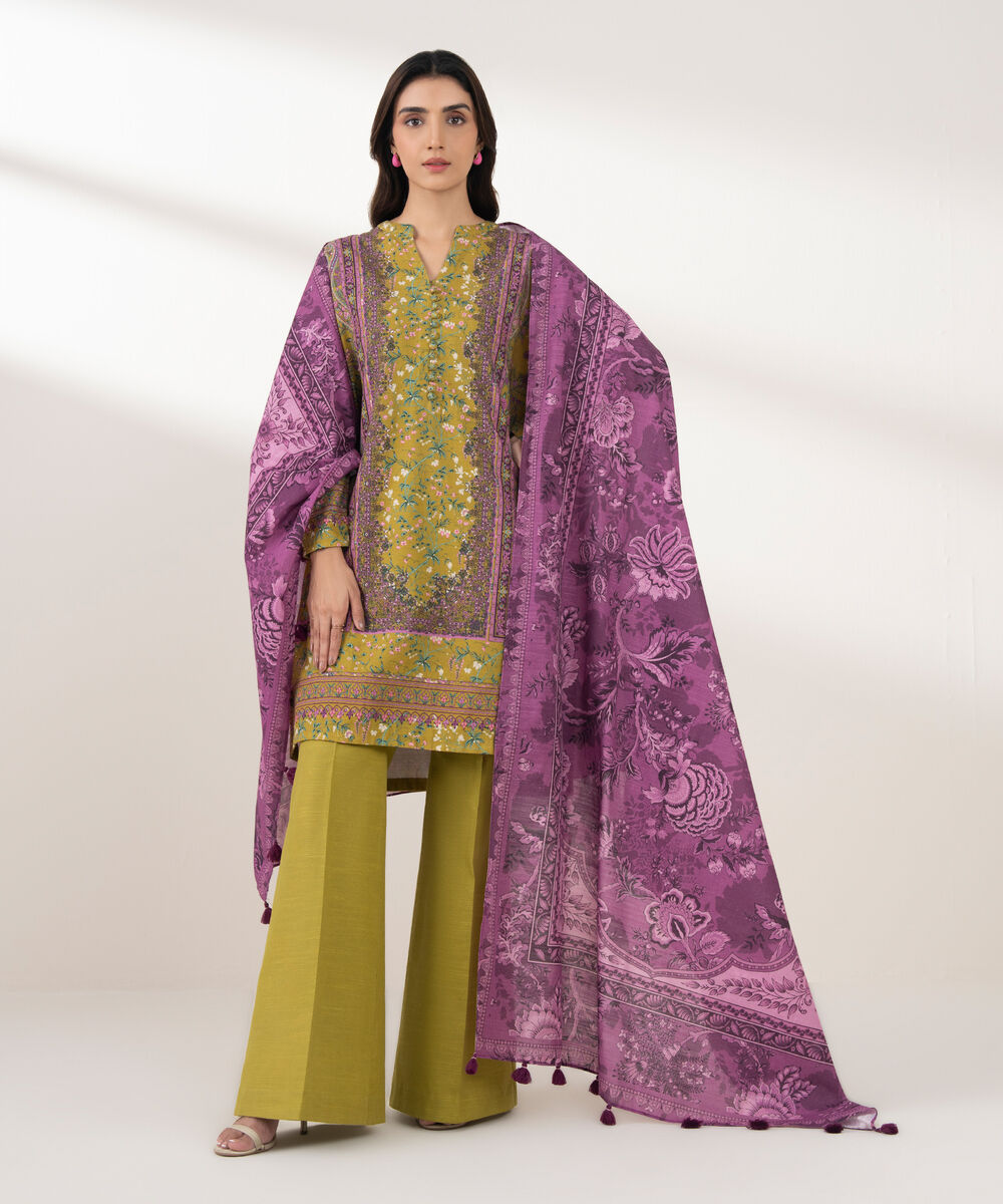 Women's Unstitched Khaddar 3 Piece Suit