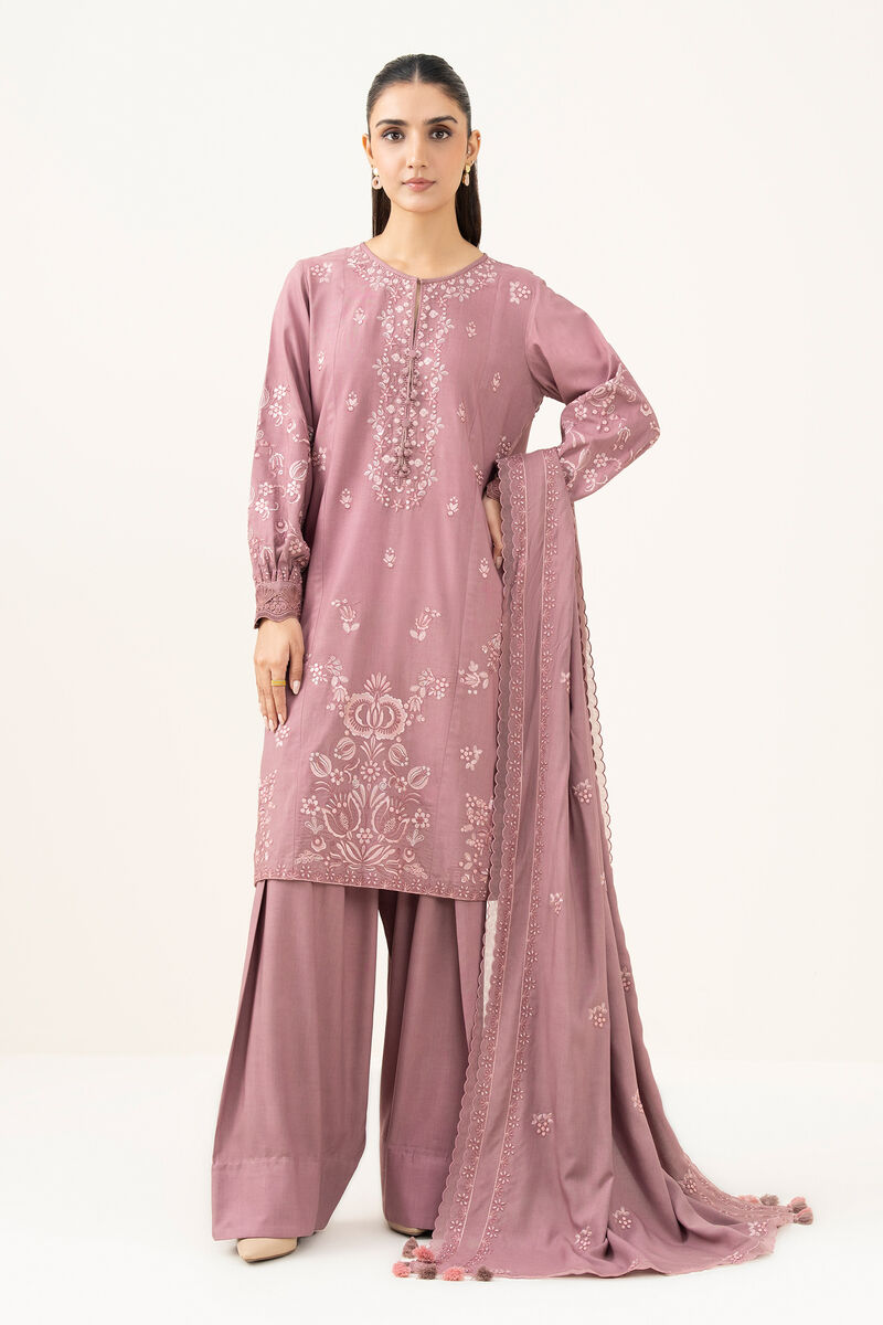 3 Piece - Embroidered Linen Suit