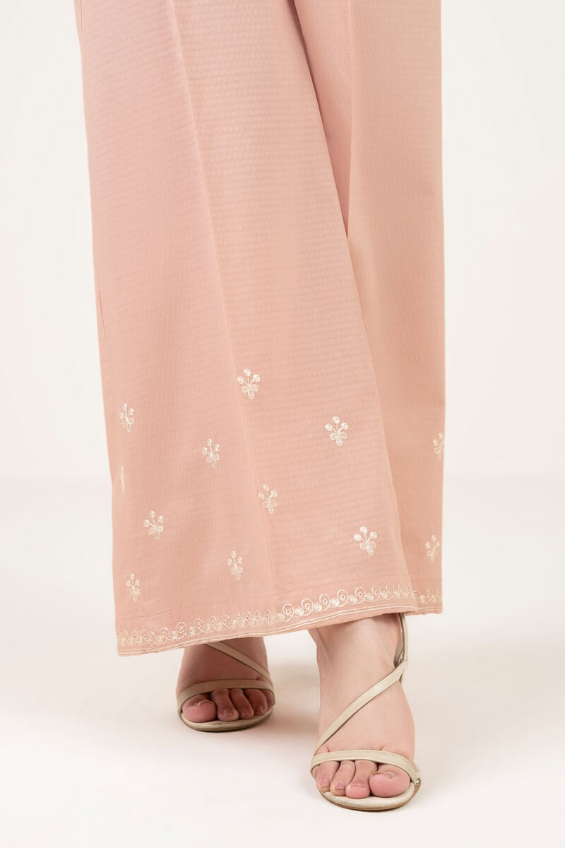 Embroidered Dobby Flared Pants
