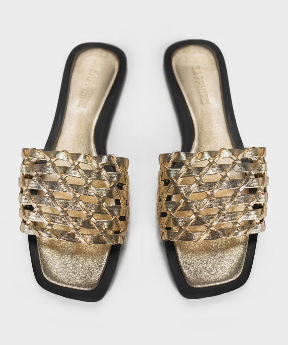 Women's Gold  Braided Sandals