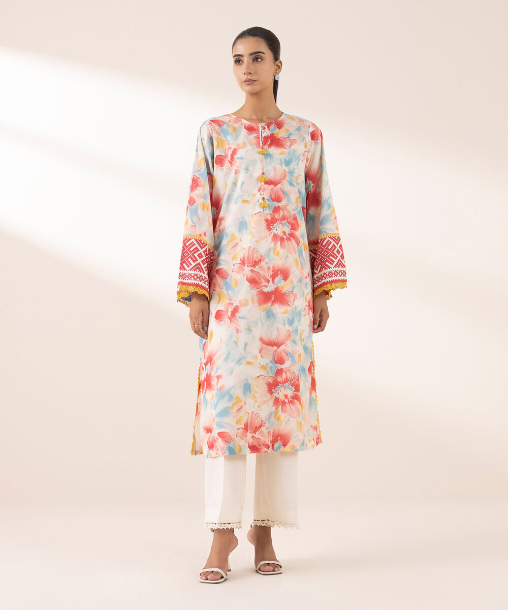 Women's RTW Lawn Multi Printed A-Line Shirt