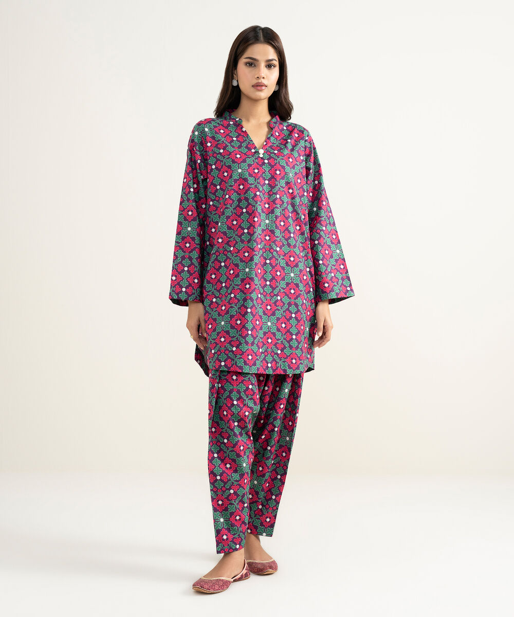 Women's RTW Cambric Printed Multi Straight Shirt