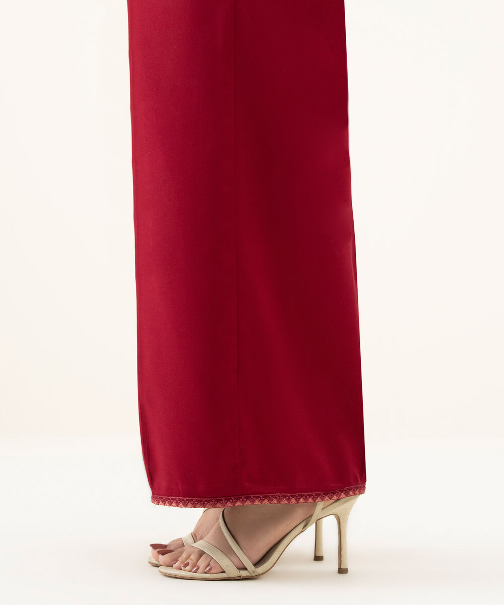 Women's RTW Cambric Maroon Dyed Culottes