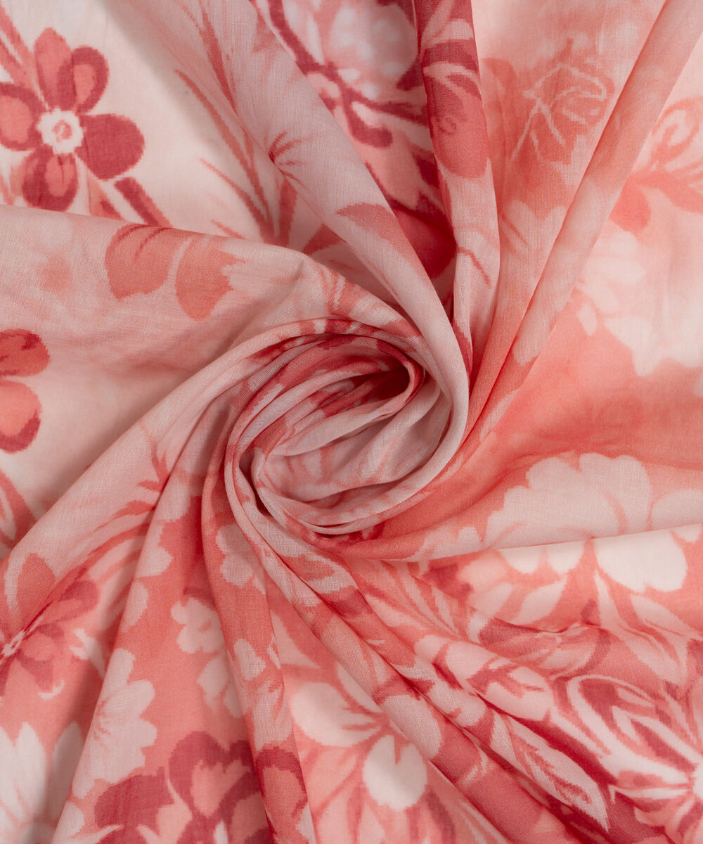 Fine Voile Printed Pink Dupatta