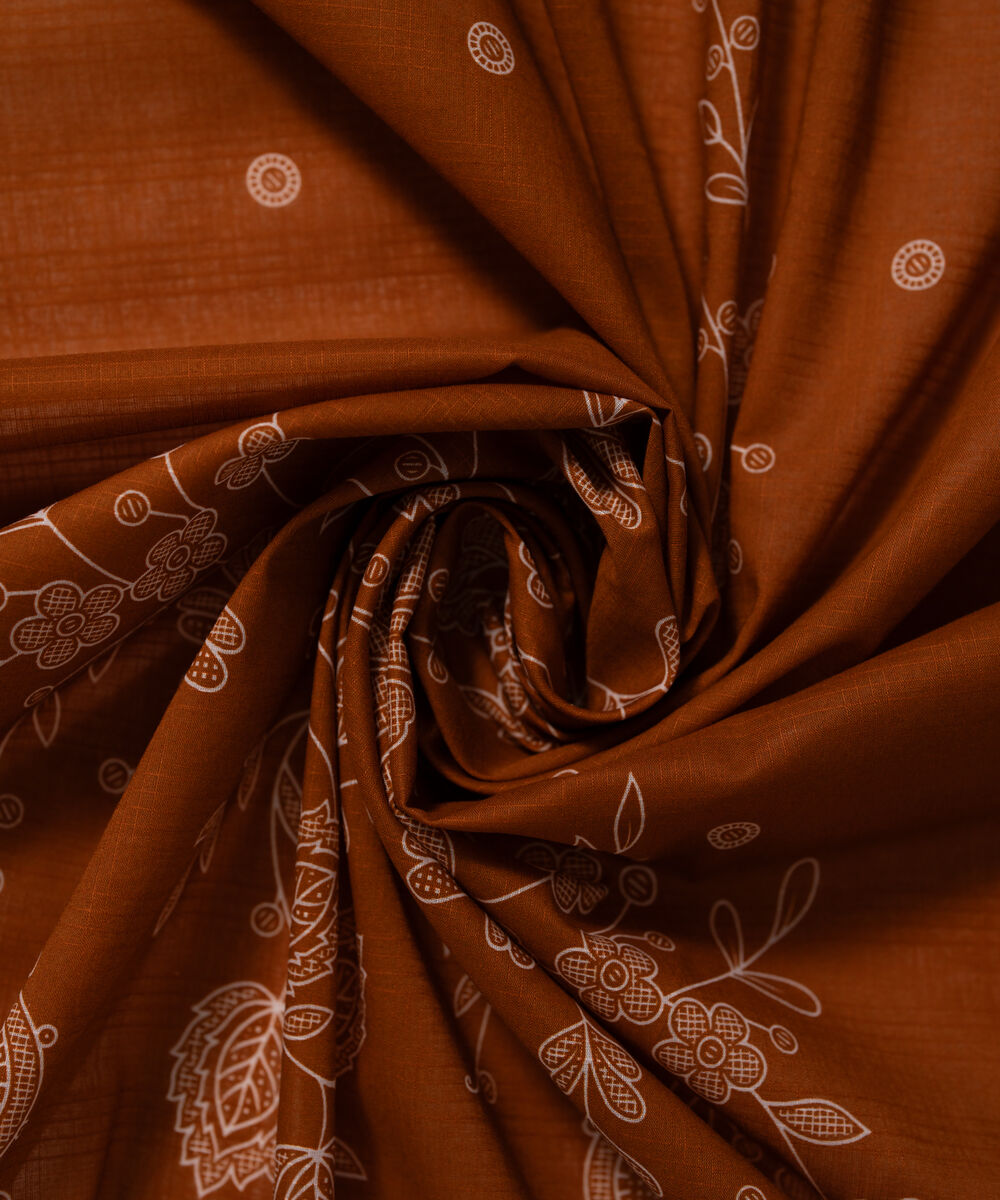 Lawn Printed Rust Dupatta